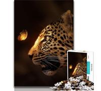 1000 Piece Jigsaw Leopard Glowing Butterfly Jigsaw Puzzles for Teenagers 1000,Challenging Difficult with Fully Interlocking Randomly Shaped Pieces (50x75cm)