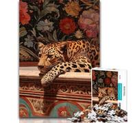 1000 Piece Jigsaw Leopard Jigsaw Puzzles for Teenagers 1000 Pieces,Staycation Kill Time Enhance Love between Couples 26x38cm