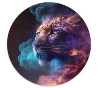 1000 Piece Jigsaw Leopard Nebula Round Jigsaw Puzzles 1000 Pieces for Adults Perfect for Home & Office Decor, Parties, Birthdays 67.5x67.5cm