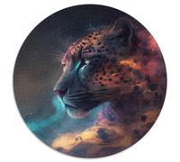 1000 Piece Jigsaw Leopard Nebula Round Puzzle 1000 Pieces Jigsaw Perfect for Family Fun on Christmas, Thanksgiving, Birthdays & Easter 67.5x67.5cm