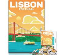 1000 Piece Jigsaw LISBON PORTUGAL TRAVEL ART Jigsaw Puzzles 1000 Pieces for Adults Teens,for Age 14+ Impossible Game Best Gift for Adults And Teenagers 26x38cm