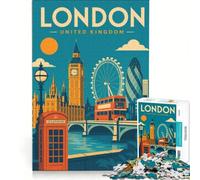 1000 piece jigsaw London Poster | Impossible game Decompressing Intellectual Enhance love between couples 38x52cm