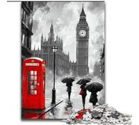 1000 Piece Jigsaw London Street Scene Difficult Puzzles for Adults 50X75CM Educational Activity for Cognitive Skills Cognitive Skill Improvement