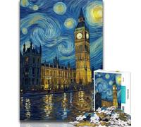 1000 Piece Jigsaw London Under The Night Sky 1000 Piece Jigsaw Puzzles for Adults Gifts,gifts for Friends And Family for for Age 14 (50x75cm)