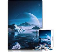 1000 Piece Jigsaw Lone Figure on Frozen Planet Relaxing Leisure Time Activity Precision Cut Smooth Edge Play Toy Size 50x75cm