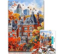 1000 Piece Jigsaw Lovely City Landscape in Watercolour 1000 Pieces Jigsaw Puzzles For Teens And Adults,Artistic Wall Decor & Birthday Gift Idea for Friends, Home Office 50x75cm