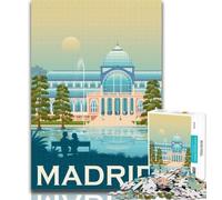 1000 Piece Jigsaw Madrid Spain Cityscape Jigsaw Puzzles 1000 Pieces for Adults Teens,for Age 14+ Impossible Game Best Gift for Adults And Teenagers 26x38cm