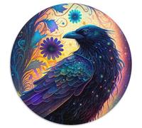 1000 Piece Jigsaw Magic Crow 1000-Piece Round Jigsaw Puzzle Challenging Brain Teaser for Teenagers, Family Game Night Fun 1000pcs (67.5x67.5cm)
