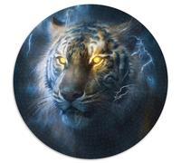 1000 Piece Jigsaw Magic Tiger Round Jigsaw Puzzles 1000 Pieces for Adults Perfect for Home & Office Decor, Parties, Birthdays 67.5x67.5cm