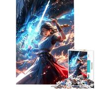 1000 Piece Jigsaw Majestic Dragon Heroine Fun at Home Activities, Precision Cutting Anti-Stress Toys Suitable for People Aged 14 And Above (38x26cm)