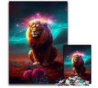1000 Piece Jigsaw Majestic Lion on Mars Jigsaw Puzzles for Adults Brain Teaser Game, Interactive Family Game, Suitable for Ages 14+ 26X38CM/10.23x14.96inch