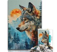 1000 Piece Jigsaw Majestic Wolf 1000 Piece Jigsaw Puzzles for Adults,Toys Educational Games Stress Relieving Great Gifts And Toys (50x75cm)