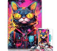 1000 Piece Jigsaw Mechanical Cat Jigsaw Puzzles for Teenagers 1000 Pieces,Decompressing Intellectual Educational Toy Birthday Present, Gifts 26x38cm