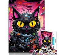 1000 Piece Jigsaw Mechanical Cat Jigsaw Puzzles for Teenagers 1000 Pieces,Relax Games Is Ideal As A Gift for The Whole Family 26x38cm