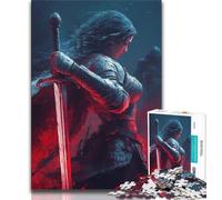 1000 Piece Jigsaw Medieval Knight Warrior Painting Adult Jigsaw Puzzles 1000 Pieces,Family Game Stress Reliever Difficult Challenge Great Gifts And Toys (26x38cm)