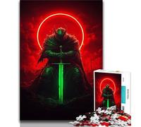 1000 Piece Jigsaw Medieval Knight Warrior Painting Adult Puzzles 1000 Pieces,Learning Educational Toys Family Games Enhance Love between Couples (50x75cm)