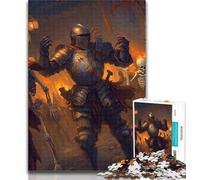1000 Piece Jigsaw Mighty Medieval Knight Adult Puzzles 1000 Pieces,Toys Educational Games Stress Relieving Wishlist with Santa Claus 26x38cm