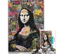 1000 Piece Jigsaw Mona Lisa Is Funny Jigsaw Puzzles 1000 Pieces for Adults Teens,Diy Modern Wall Art Unique Gift Home Decor 50x75cm