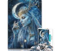 1000 Piece Jigsaw Moon Goddess Adult Jigsaw Puzzles 1000,Toys Educational Games Stress Relieving Wishlist with Santa Claus (38x26cm)