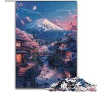 1000 Piece Jigsaw Mount Fuji And Cherry Blossom Puzzles for Adults size 26x38cm Adult Game Gift Family Interactive Game Brain Challenge Gift