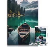 1000 Piece Jigsaw Mountains at Lake Nature Relaxing Leisure Time Activity Precision Cut Smooth Edge Play Toy Size 50x75cm