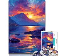1000 Piece Jigsaw Mountains at Sunset Jigsaw Puzzles for Teenagers 1000,Wall Decoration Unique Birthday And Xmas Gifts Suitable for And 14 50x75cm