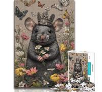 1000 Piece Jigsaw Mouse Wearing A Crown Jigsaw Puzzle 1000 Pieces for Teenagers,Educational Toys Is Ideal As A Gift for The Whole Family (50x75cm)