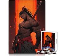 1000 Piece Jigsaw Muscular Warrior with Katana And Tattoos Relaxing Way to Fill Spare Time Consistent Precise Cutting Play Toy Size 38x26cm