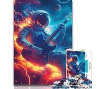1000 Piece Jigsaw Music Astronaut Jigsaw Puzzles for Teenagers 1000 Pieces,Toys Educational Games Stress Relieving Parent-child Interaction 50x75cm