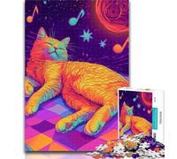 1000 Piece Jigsaw Music Cat 1000 Pieces Jigsaw Puzzles for Adults And Teens,Educational Toys & Games for Adults And Teenagers 50x75cm