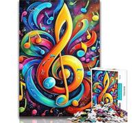 1000 Piece Jigsaw Musical Symbols Jigsaw Puzzles for Teenagers 1000 Pieces,Challenging Game And Family Play Secret Santa Gifts 50x75cm