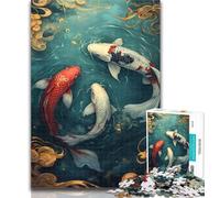1000 Piece Jigsaw Mysterious Koi Jigsaw Puzzles for Teenagers 1000 Pieces,Educational Stress Relief Toy Great Gifts And Toys 50x75cm