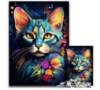 1000 Piece Jigsaw Mysterious Savannah Cat Puzzles for Adults Ideal for Teenagers & Collectors Travel Gift Family Activity 1000 PCS(75x50cm)