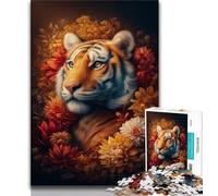 1000 Piece Jigsaw Mysterious Tiger Jigsaw Puzzles for Teenagers 1000 Pieces,Toys Educational Games Stress Relieving Parent-child Interaction (26x38cm)