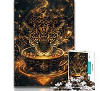1000 Piece Jigsaw Mystical Jaguar Spirit Puzzles 1000 Pieces for Teenagers,Stress Reliever Difficult Challenge Enhance Love between Couples 50x75cm