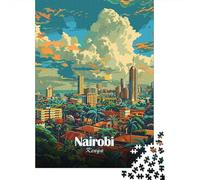 1000 Piece Jigsaw, Nairobi Skyline Illustration, New Year Gift, 38x26cm/1000pcs