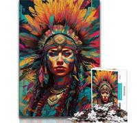 1000 Piece Jigsaw Native American Woman Adult Jigsaw Puzzles 1000 Pieces,Family Game Stress Reliever Difficult Challenge Great Gifts And Toys (26x38cm)