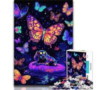1000 Piece Jigsaw Neon Dachshund Adult Puzzles 1000 Pieces,Toys Educational Games Stress Relieving Enhance Love between Couples 26x38cm