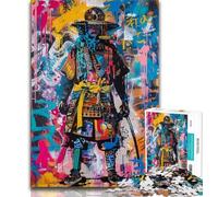 1000 Piece Jigsaw Ninja Samurai Oil Painting Adult Jigsaws 1000 Piece,Toys Educational Games Stress Relieving Artists Collection, Fine Art (26x38cm)