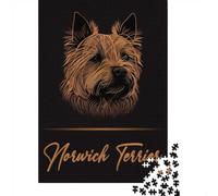1000 Piece Jigsaw, Norwich Terrier, Festive Gift, 70x50cm/1000pcs