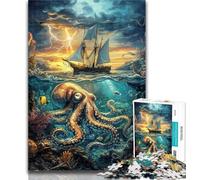 1000 Piece Jigsaw Ocean Octopus Jigsaw Puzzles for Teenagers 1000 Piece,Family Game Stress Reliever Difficult Challenge Secret Santa Gifts 26x38cm