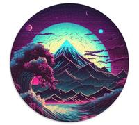 1000 Piece Jigsaw Ocean Wave Japan Round Puzzle 1000 Pieces Jigsaw Perfect for Family Fun on Christmas, Thanksgiving, Birthdays & Easter (67.5x67.5cm)