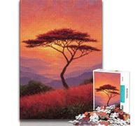 1000 Piece Jigsaw Oil Painting of An Acacia Tree Jigsaw Puzzles 1000 Pieces for Adults Teens,Decompressing Intellectual Educational Toy Secret Santa Gifts (26x38cm)