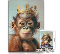 1000 Piece Jigsaw Orangutan King Relaxing Way to Fill Spare Time Consistent Precise Cutting Play Toy Size 38x26cm