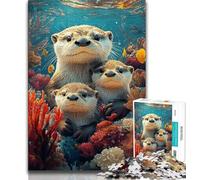 1000 Piece Jigsaw Otter Jigsaw Puzzle 1000 Pieces for Adults,Interesting Stress Reduction Parent-child Interaction (50x75cm)