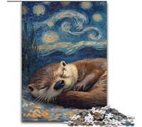 1000 Piece Jigsaw Otter Night Sky Difficult Puzzles for Adults size 26x38cm Educational Activity for Cognitive Skills Cognitive Skill Improvement