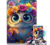 1000 Piece Jigsaw Owl Flowers 1000 Piece Jigsaw Puzzle for Adults And Teenagers,Unique Home Decor And Gifts for Age 14 26x38cm
