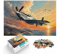 1000 Piece Jigsaw, P51 Mustang Plane, Festive Gift, 1000pcs (70x50cm) | For festive leisure at home, this adult jigsaw puzzle with 1000 pieces offers a longer activity for the holidays.