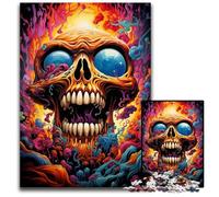 1000 Piece Jigsaw Painting Colorful Skull Paper Puzzles Challenging DIY Brain Teaser Perfect Family Game Or Decorative Gift 1000 PCS(38x26cm)