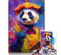 1000 Piece Jigsaw Panda Painter Jigsaw Puzzles for Adults,Artistic Wall Decor & Birthday Gift Idea for Friends, Home Office 26x38cm